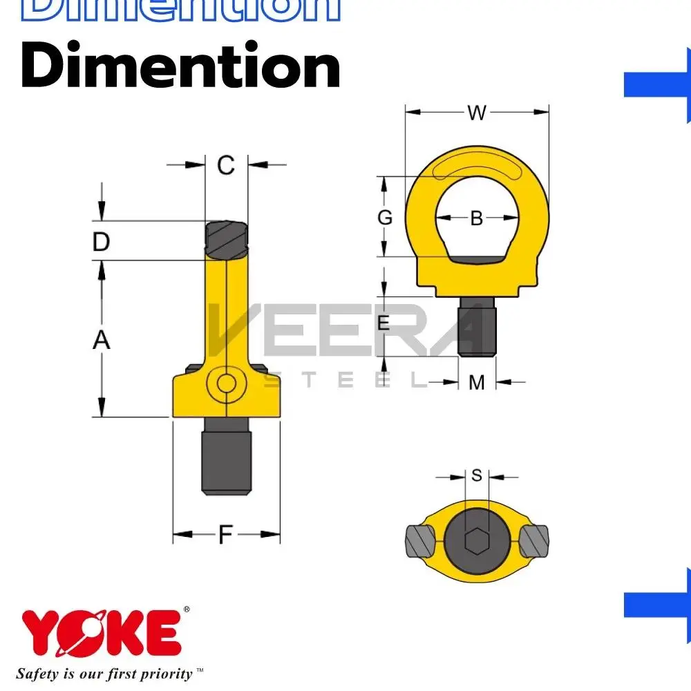 อายโบลท์แกนหมุน (Swivel Eye Bolt) ยกได้ปลอดภัย ชิ้นงานหมุนอิสระ