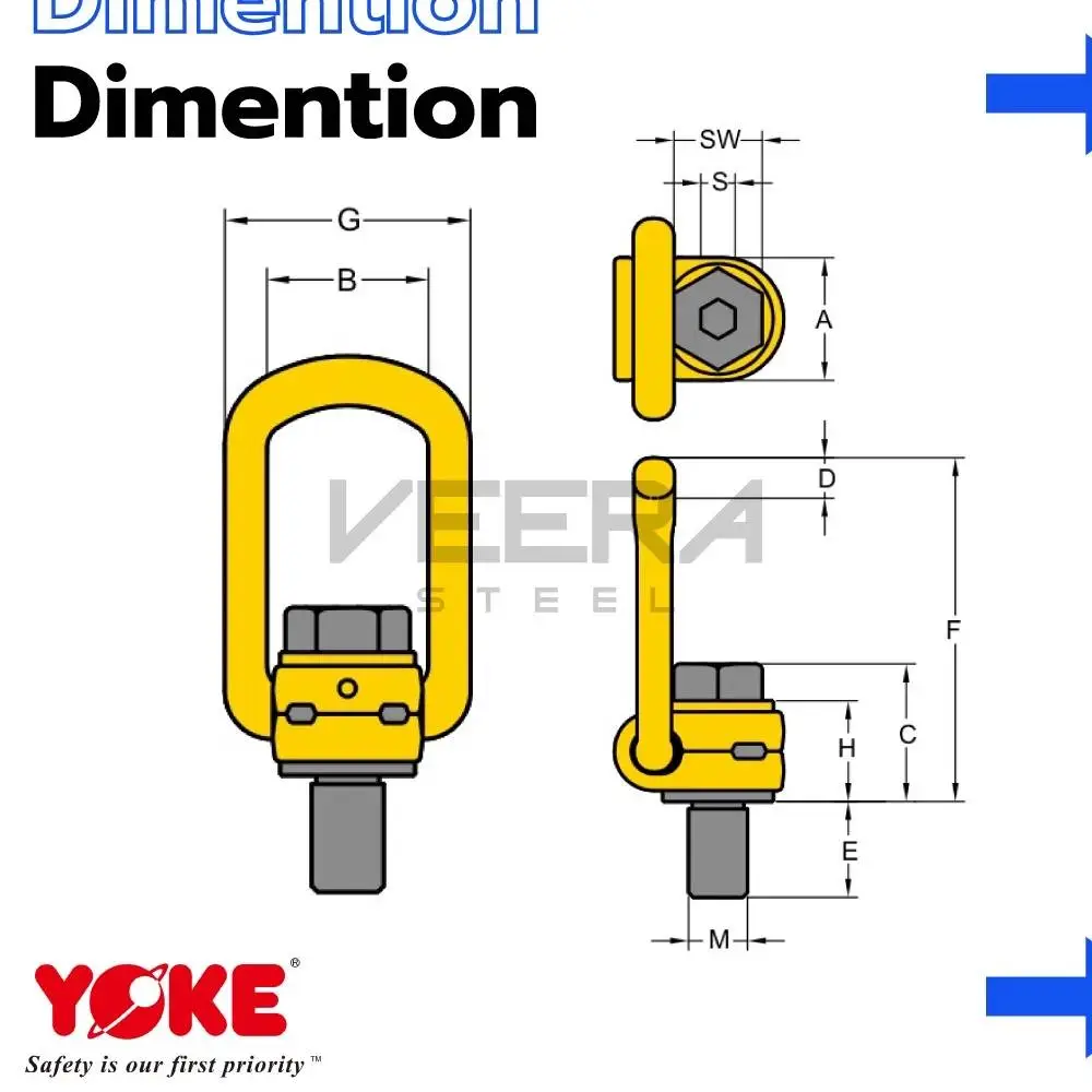 อายโบลท์แกนหมุน (Swivel Eye Bolt) ยกได้ปลอดภัย ชิ้นงานหมุนอิสระ
